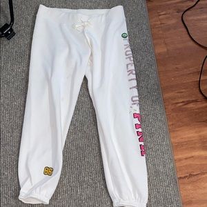 PINK Victoria secret white sweatpants
